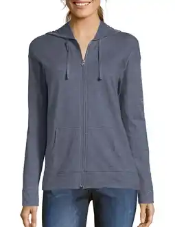 Walmart Hanes Women's Athleisure Slub Jersey Full-Zip Hoodie, Sizes S-XXL offer