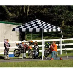 Walmart ShelterLogic 10x10 SL Pop-up Canopy Checkered Flag Cover Black Roller Bag offer