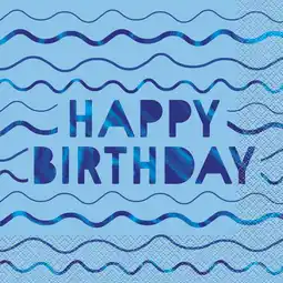 Walmart Way to Celebrate! Waves & Sharks Birthday Paper Luncheon Napkins, 6.5in, 16ct offer