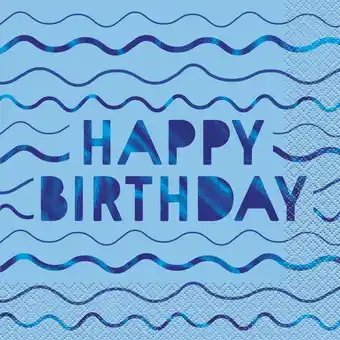 Walmart Way to Celebrate! Waves & Sharks Birthday Paper Luncheon Napkins, 6.5in, 16ct offer