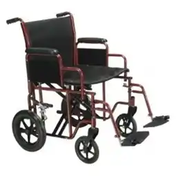 Walmart 20 Inch Bariatric Steel Transport Chair Red 1 per Case offer