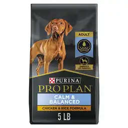 Walmart Purina Pro Plan Calm & Balanced Dry Dog Food for Adults, High Protein Chicken & Rice, 5 lb Bag offer