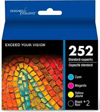 Walmart 252 Ink for Epson 252 Ink for Epson 252XL Ink Cartridges for WF-7110 WF-7710 WF-7720 WF-3640 WF-3620 offer