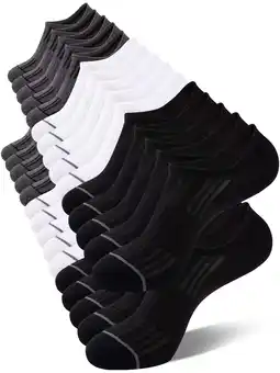 Walmart Cooplus 15 Pairs Mens Cotton No Show Socks with Non Slip Grip Casual Walking Socks for Men offer