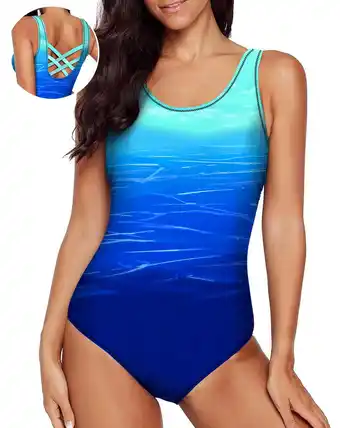 Walmart DOKOTOO Womens One Piece Swimsuits Athletic Training Swimwear Bathing Suits Size Large US 12-14 offer