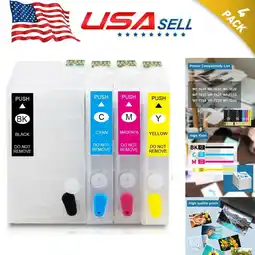 Walmart JLLOM 4-Color Refillable Ink Cartridges for Epson Workforce 7610 7710 7210 Printers Clear offer