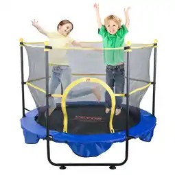 Walmart BENTISM Trampoline for Kid's with Enclosure Net and Balls, Blue, 46.46 x 60.00 x 60.00 offer