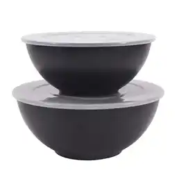 Walmart Mainstays 4-Piece Eco-Friendly Recycled Plastic Serve Bowl Set, Black offer