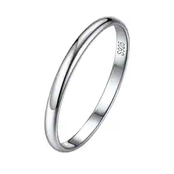 Walmart ChicSilver Sterling Silver Minimalist Wedding Band Ring with Polishing Cloth offer