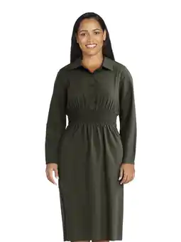 Walmart Time and Tru Women's and Women's Plus Midi Shirtdress with Long Sleeves, Sizes XS-4X offer