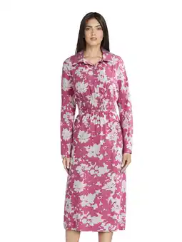 Walmart Time and Tru Women's and Women's Plus Midi Shirtdress with Long Sleeves, Sizes XS-4X offer