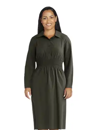 Walmart Time and Tru Women's and Women's Plus Midi Shirtdress with Long Sleeves, Sizes XS-4X offer