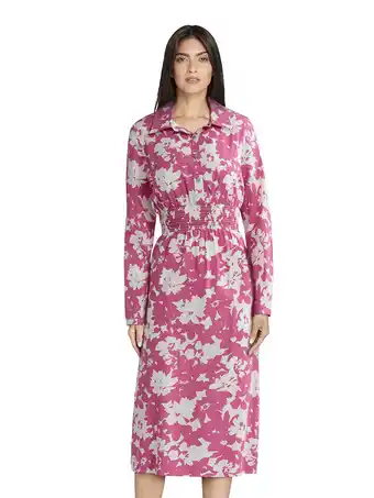 Walmart Time and Tru Women's and Women's Plus Midi Shirtdress with Long Sleeves, Sizes XS-4X offer