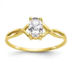 Walmart Primal Gold 10 Karat Yellow Gold Genuine White Topaz Birthstone Ring offer