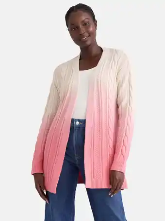 Walmart Time and Tru Women's Dip Dye Cardigan Sweater, Midweight, Sizes XS-XXXL offer