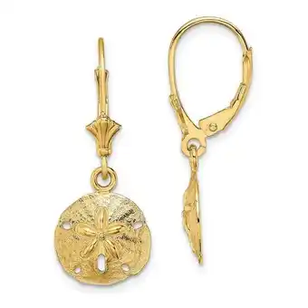 Walmart Primal Gold 10 Karat Yellow Gold Polished Sand Dollar Leverback Earrings offer