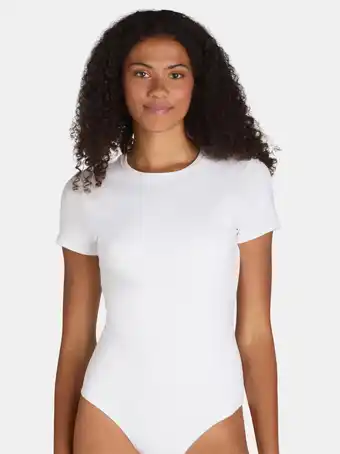 Walmart Time and Tru Women's Smoothing Bodysuit with Short Sleeves, Sizes XS-XXXL offer