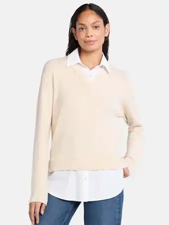 Walmart Time and Tru Women's Layered Look Sweater, Midweight, Sizes XS-XXXL offer