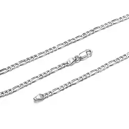 Walmart ChicSilver 925 Sterling Silver Figaro Chain Necklace, 2.8mm, 20 Inches (Women's/Men's) offer