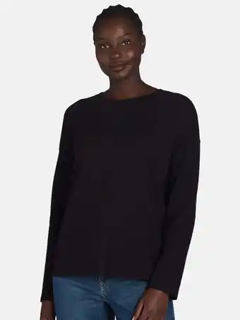 Walmart Time and Tru Women’s Cotton Pullover Tee with Long Sleeves, Sizes XS-XXXL offer