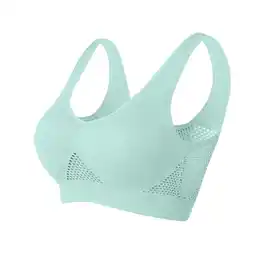 Walmart Ahabrexf Sports Bras for Women Seamless Sports Bra Wirefree Yoga Bra with Removable Pads Green M offer