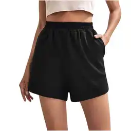 Walmart Ashirexll Womens Shorts Drawstring Mid-Rise Shorts Summer Casual Shorts for Women Black XXL offer