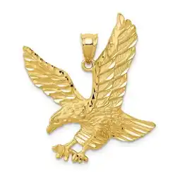 Walmart Finest Gold 14K Yellow Gold Satin Diamond-Cut Eagle Pendant offer