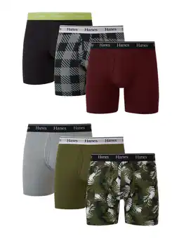 Walmart Hanes Originals Men’s Boxer Briefs, Moisture-Wicking Stretch Cotton, Greens, 6-Pack offer