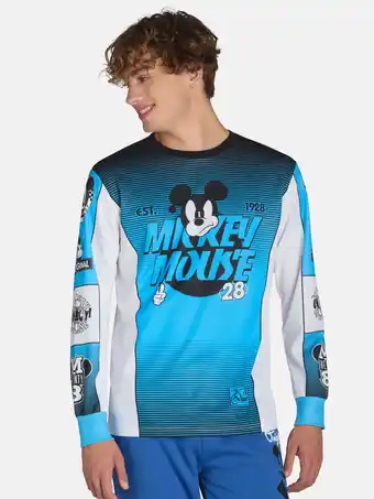 Walmart Disney Mickey Mouse Men’s and Big Men’s Moto Graphic Tee with Long-Sleeves, Sizes S-3XL offer