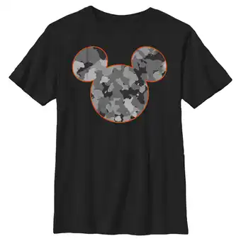 Walmart Boy's Mickey & Friends Gray Camo Mickey Mouse Logo Graphic Tee Black Medium offer