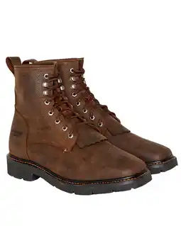 Walmart Cody James Men's 8 Mustang Waterproof Lace-Up Kiltie Work Boot Square Toe Brown 9 EE US offer