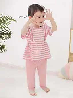 Walmart CARETOO Toddler Girl Casual Clothes Outfits Stripe Tops Pants Cotton Fabric 2pcs 2T 5T Girl Clothing offer