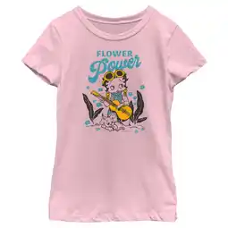 Walmart Girl's Betty Boop Flower Power Graphic Tee Light Pink Small offer