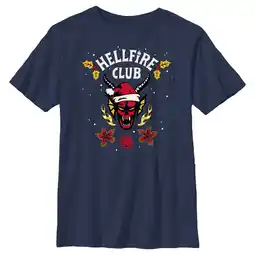 Walmart Boy's Stranger Things Christmas Hellfire Club Logo Graphic T-Shirt offer