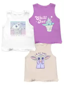 Walmart Star Wars Girls Graphic Tank Tops, 3-Pack, Sizes 4-18 & Plus offer