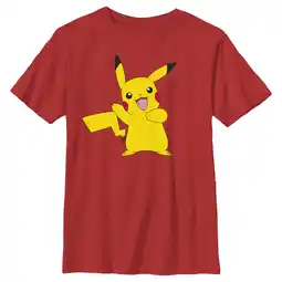 Walmart Boy's Pokemon Pikachu Happy Dance Graphic Tee Red Medium offer