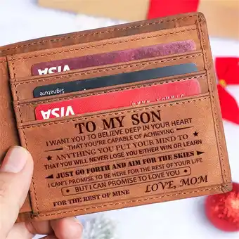 Walmart Lenkho Mom To Son - You Will Never Lose - Top-grain Leather Wallet offer