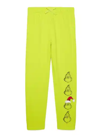 Walmart Dr. Seuss' The Grinch Girls Fleece Jogger Sweatpants, Sizes 4-16 offer