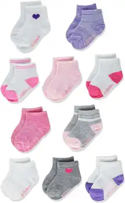 Walmart Hanes Infant/Toddler Girls' Ankle Socks, Gripper Bottoms, 10-Pairs offer