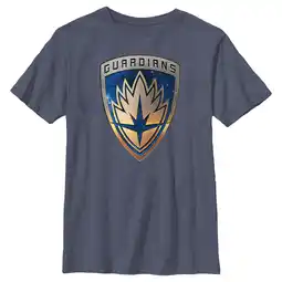 Walmart Boy's Guardians of the Galaxy Vol. 3 Metallic Badge Graphic Tee Navy Blue Heather Large offer