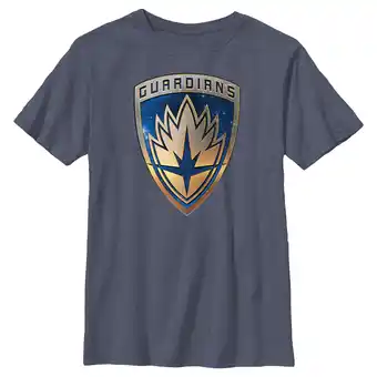 Walmart Boy's Guardians of the Galaxy Vol. 3 Metallic Badge Graphic Tee Navy Blue Heather Large offer