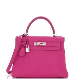 Walmart Pre-Owned Kelly Handbag Rose Pourpre Togo with Palladium Hardware 28 By Rebag offer