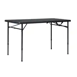 Walmart Mainstays 4 Foot Fold-in-Half Adjustable Folding Table, Rich Black offer