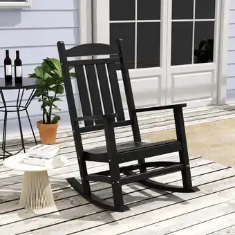 Walmart WestinTrends Malibu HDPE Patio Porch Outdoor Rocking Chair, Black offer