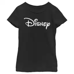 Walmart Girl's Disney Simple Logo Graphic Tee Black Medium offer