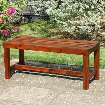 Walmart International Caravan Highland Acacia 55-Inch Backless Garden Bench offer