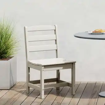 Walmart WestinTrends Ashore Outdoor HDPE Patio Classic Armless Dining Side Chair, Sand offer