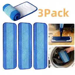 Walmart 3PACK Bona-Compatible Washable Cleaning Pads - Set of 3 Microfiber Replacement Mop Pads offer