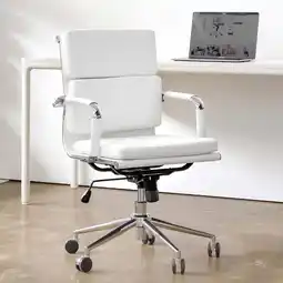 Walmart NEO CHAIR Conference Office Chair Century Modern Mid-Back Cushioned, White offer