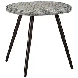 Walmart Modway Endeavor Rattan & Glass Top Patio End Table in Gray and Black offer